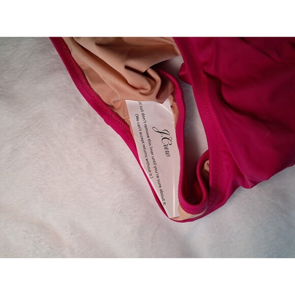 J.Crew Ruched Ruffle One Piece Swimsuit Fuchsia Pink Beach BP222 Size 10 NWT - Picture 9 of 9